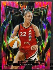 2025 Panini Select WNBA Concourse #56 A'Ja Wilson Pink Flash Prizm - Las Vegas