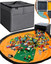 XL Toy Storage Organizer with Play Mat - Storage Bag/Box for Kids, Boys, Girl...