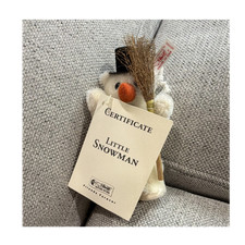 Steiff Little Snowman Mini Plush Ornament 2000 Ltd Ed w/ Certificate MPN 665592