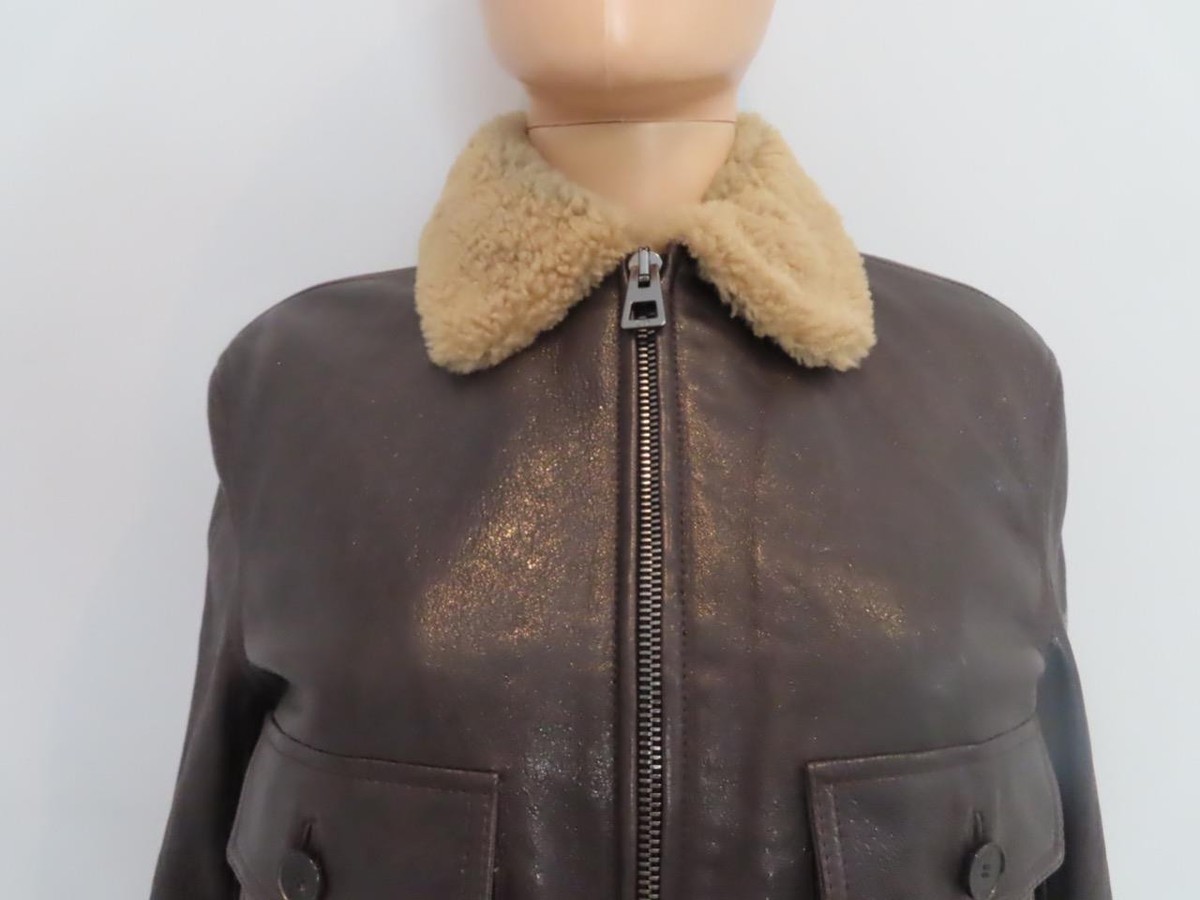 Dior★素敵！Brown Leather/Shearling Bomber Jacket NWT Christian Dior Brown Leather/Shearling Bomber Jacket