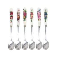 Edelstahl TeelöFfel EsslöFfel Set 6 StüCk Keramikgriff Dessert Kaffee LöFfel Set