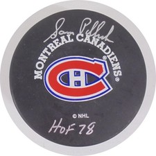 Sam Pollock Autographed Canadiens Hockey Puck (HOF 78) JSA CK72505