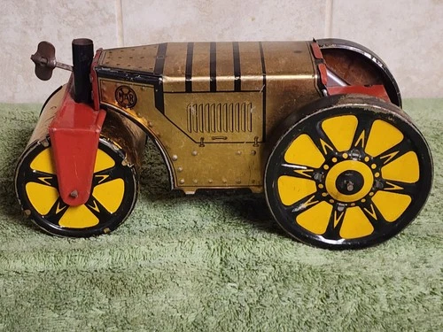 Vintage Marx Tinplate Reversible Steam Roller (Missing Driver)