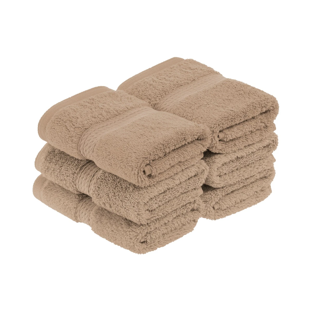 Pack De 4 Toallas De Mano De Algodón Egipcio De Lujo | Súper Suaves Y Absorbentes | 50x90 Cm | Color Beige | Apto Secadora