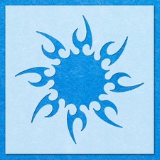 Tribal Sun Stencil: Mylar Airbrush Wall Art Painting Crafts  - 190 Micron, DIY