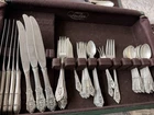 Wallace Rose Point Sterling Silver Flatware 72 Pieces w/ Serving Pieces