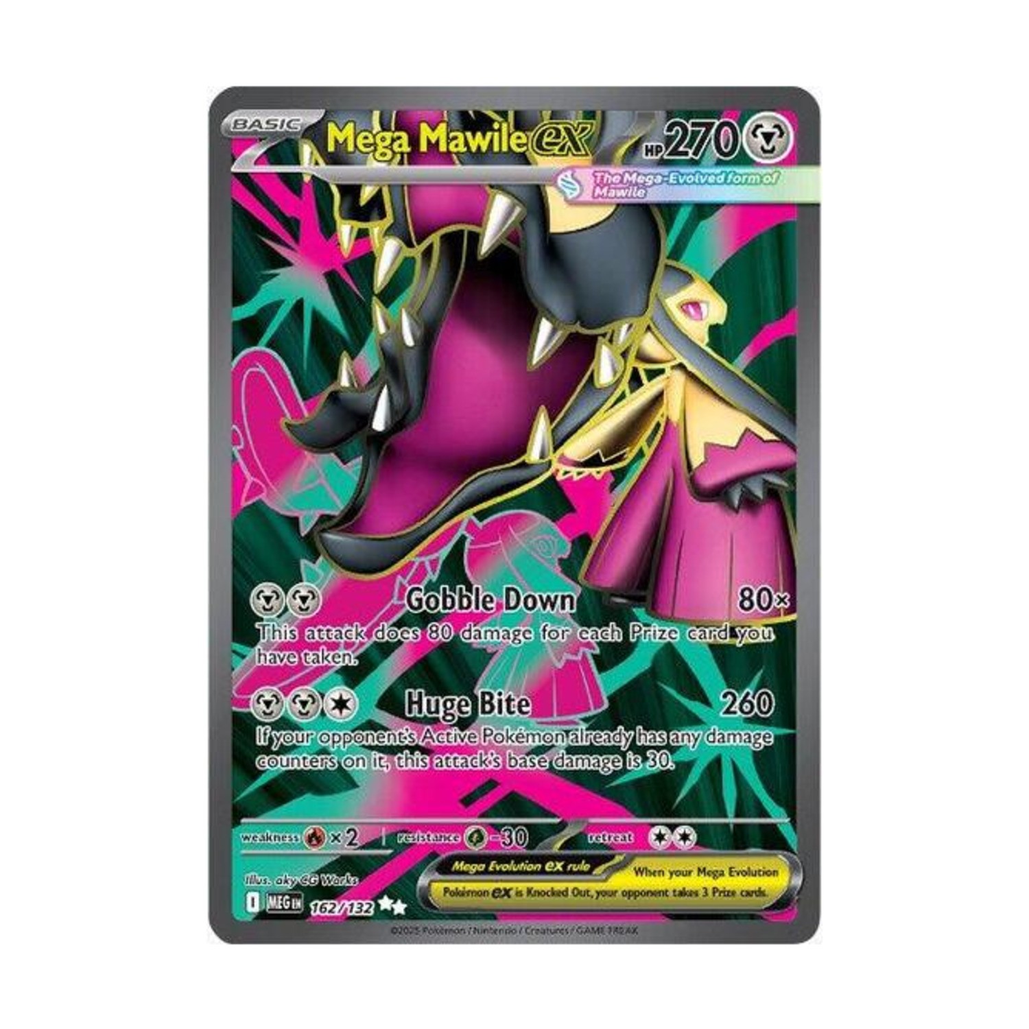Pokemon ME01: Mega Evolution Mega Mawile ex - 162/132 (UR) #162/132 (Holo) NM