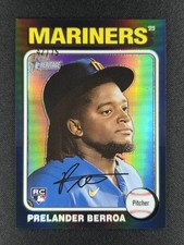 Prelander Berroa 2024 Topps Heritage Chrome Black Refractor 42/75 RC #424