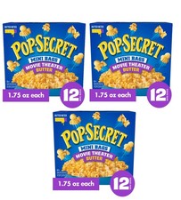 Pop Secret Microwave Popcorn, Movie Theater Butter Flavor, 1.75 oz Mini Bags, 12