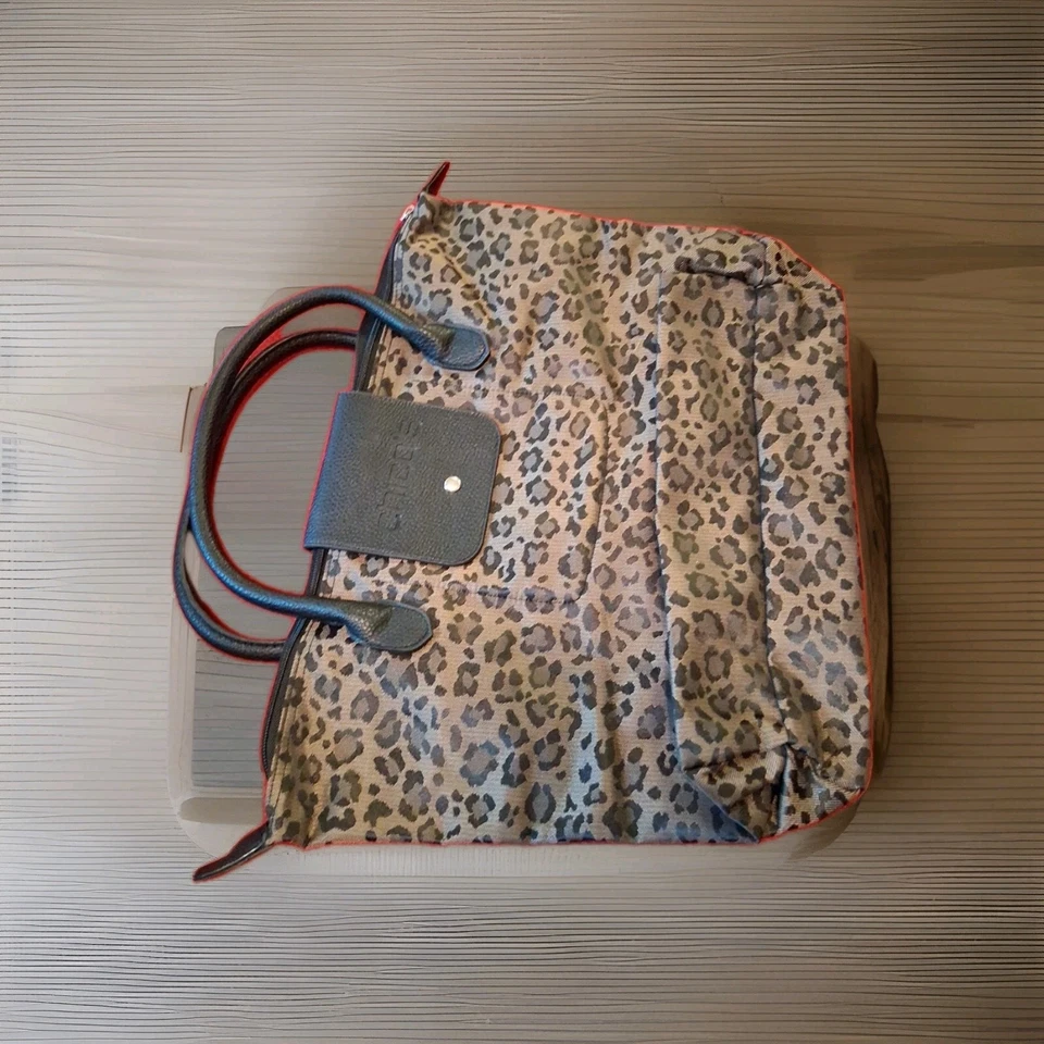 Bolso de Mano Chicos Animal Embalable Plegable Cartera de Viaje Leopardo Cremallera Superior Foto 2 de 4