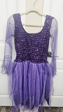 Women's Purple Sparkle Fairy Costume Dress- One Size Fits Most