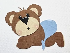 Crawling Baby Boy Bear. Scrapbook, Card making Paper Piecing