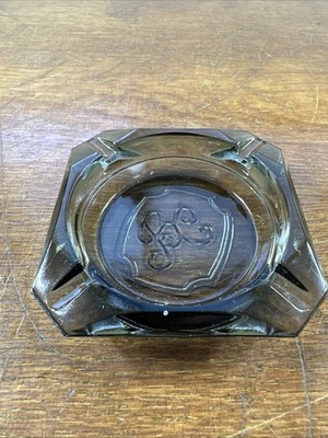 Barbary Coast Casino Ashtray BC Monogram Dark Green Glass Collectible Decor