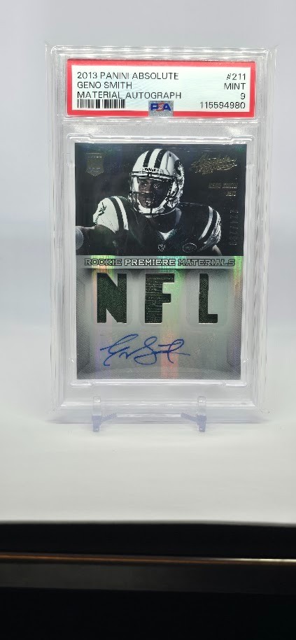 PSA 9 2013 Panini Absolute Geno Smith Rookie Premiere Materials Autograph /299