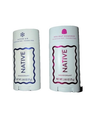 (2) NATIVE | HOLIDAY  GUMDROP Deodorant Paraben & Aluminum Free Lmtd Ed