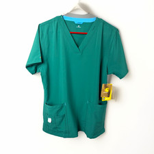 Carhartt Force Cross-Flex C12110-HTR Womens M Green V-Neck Scrub Top NWT