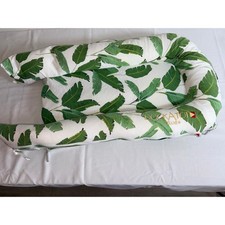 DockATot Deluxe Lounger 0-8M White Green Good Tropical Banana Leaf Print cotton