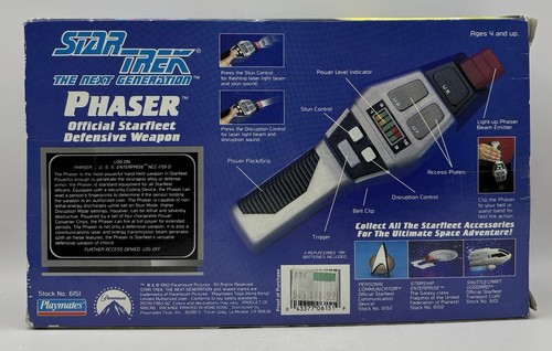 Vintage NOS Playmates 1992 Star Trek Next Generation Phaser Toy 6151 Unopened - Picture 6 of 7