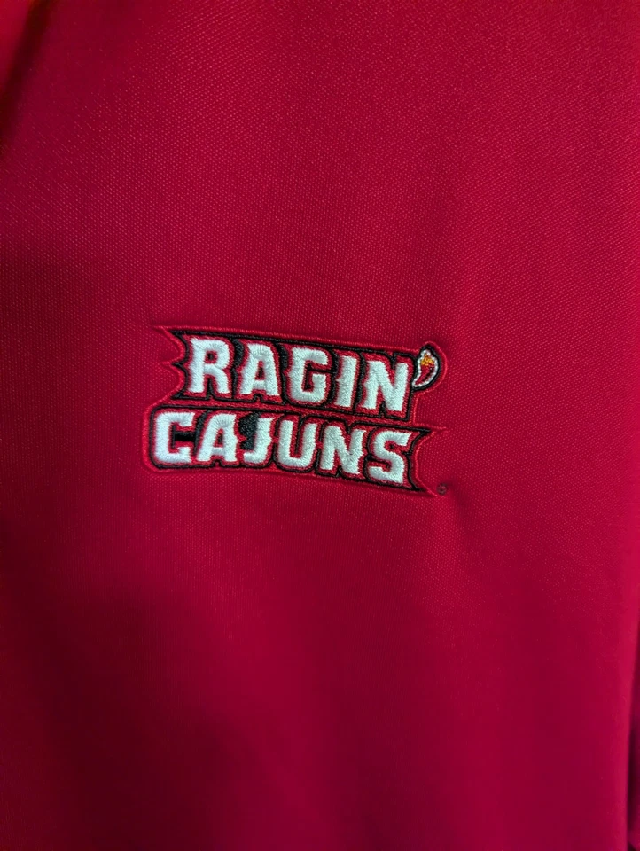 UL Ragin Cajuns Shirt Mens XL Red Under Armour Heat Gear Polo Golf - Image 2 of 4