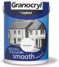 Granocryl by Leyland Brilliant White Smooth Masonry Paint 5L