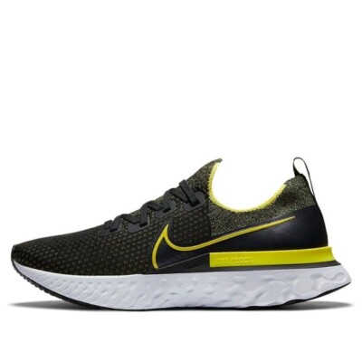 NIKE REACT INFINITY RUN FK BLACK YELLOW RUNNING SHOES MENS SZ US12-13 PHANTOM TN