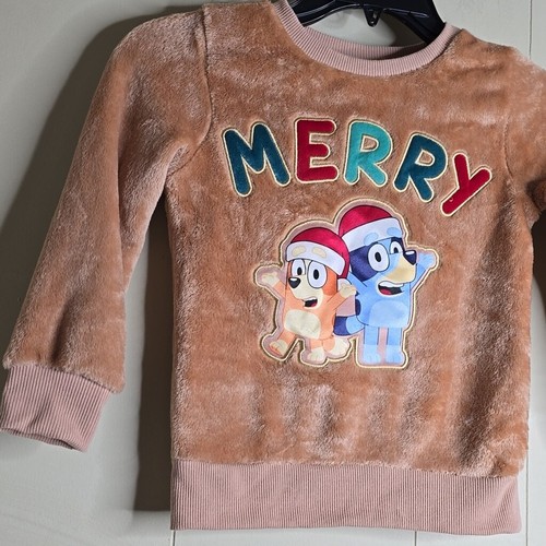 Bluey Merry Christmas Sweater Brown 5T - Picture 3 of 5