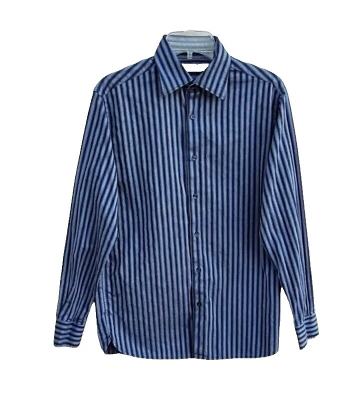 Camisas informales para hombre Perry Ellis de seda a rayas con botones