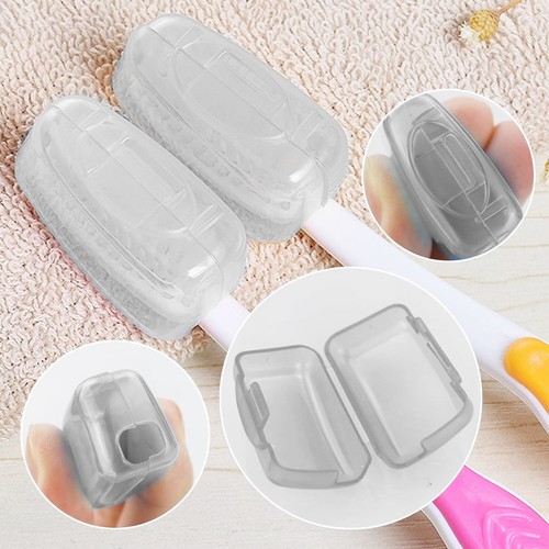 Toothbrush Head Covers Portable Protective Case Dustproof TRANSPARENT 5 Pcs Set - Picture 7 of 9