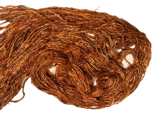 100 g de hilo de seda de plátano reciclado naranja quemado - Imagen 2 de 3
