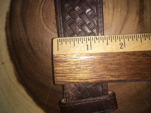 Australien Cowboy Longhorn massive Messing Gürtelschnalle & Gr. 34" Korbgeflecht Leder - Bild 13 von 17