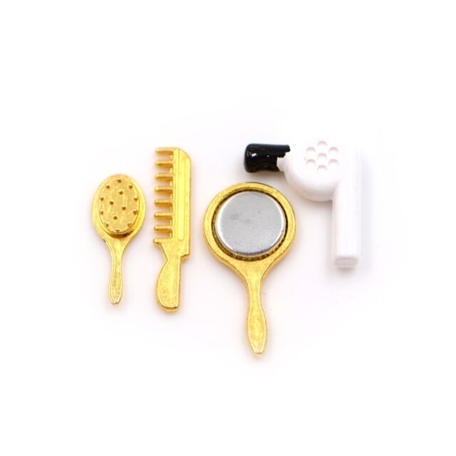 1/12 Doll House Miniature Accessory Hair Dryer Comb Mirror Set√