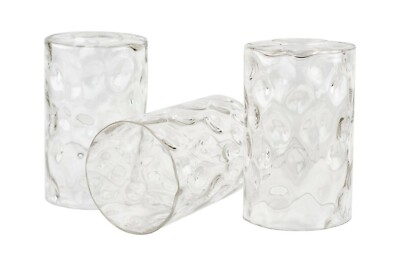 3-Pack Kira Home Armada II 6.5'' Glass Shades, Clear Hammered Replacement Glass