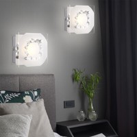 Wandlampe Wandleuchte Wohnzimmerlampe Kristalle Glas Chrom 1 Flammig Led 2Er Set