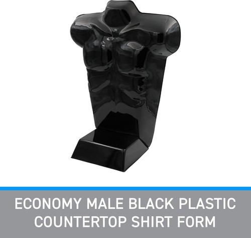 Molded Man's Shirt T Form Countertop Fits S-L Male Mannequin Black - Picture 16 of 21