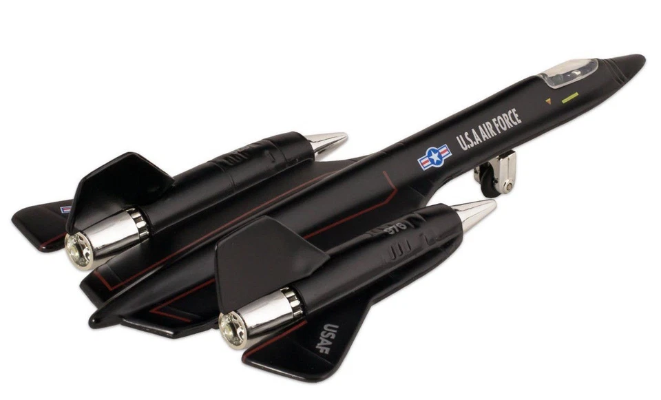 Литой под давлением реактивный самолет 8 дюймов Black Air Force SR-71A Blackbird игрушка с откатом - Изображение 2 из 2