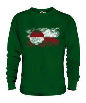 GREENLAND DISTRESSED FLAG UNISEX PULLOVER OBERTEIL KALAALLIT NUNAAT GRÖNLANDIC