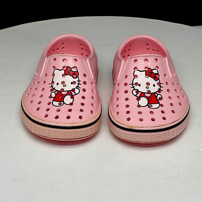 Native Shoes Girls 4 Miles Hello Kitty Print Slip On Loafers Sneakers Pink