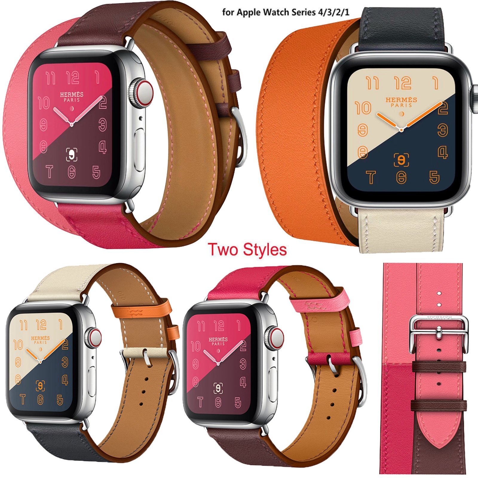 Leather Tour Strap Herme Wrist Band Bracelet For apple watch Series 8 7 6 5 4 3