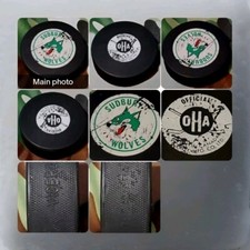 SUDBURY WOLVES OHA OFFICIAL HOCKEY PUCK MADE IN CANADA 🇨🇦 VINTAGE VICEROY MFG.