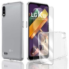 Funda Carcasa Gel Protector Pantalla Vidrio Templado Premium para LG K22 LM-K200TM EE. UU.