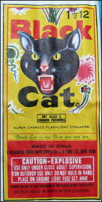 Qty(2) Black Cat 1-1/2'' 12 Firecracker Pack/Label Super Charged Flashlight