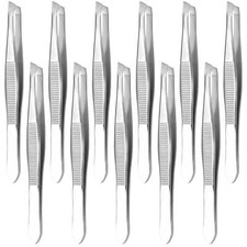 12pcs Stainless Steel Tweezers Ingrown Hairs Precision Tweezers For Fine Hair Re