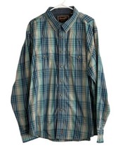 Wrangler Retro Long Sleeve Pearl Snap Shirt Men's 2XL Blue Plaid
