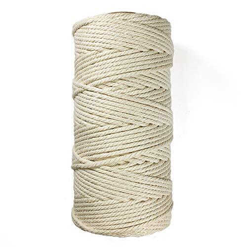 x 54-yards Macrame Cord Natural Soft Cotton 4-Strand Rope 54-yards (50m) 5mm - Bild 1 von 7