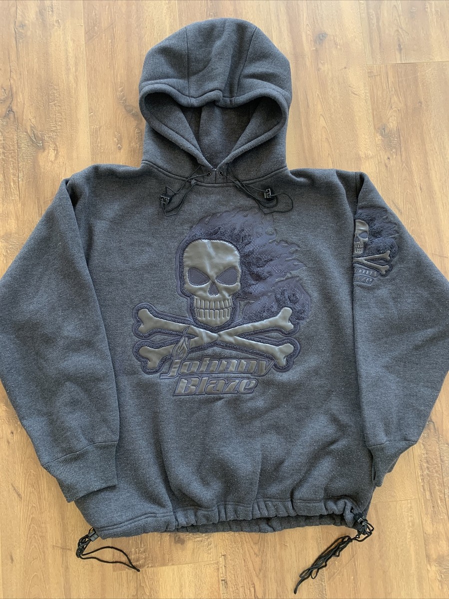Vtg Skull Johnny Blaze Hooded Sweatshirt Method Man Alter Vtg Skull Johnny Blaze Hooded Sweatshirt Method Man Alter