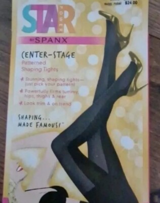 NEU SPANX STAR POWER CENTER STAGE STRUMPFHOSE Gr.B 36/38 Grau/Schwarz