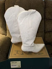 Rollda Cowgirl Boots Size 8 White (see Pics And Des)  Worn Once