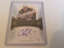 07-08 2007-08 SP AUTHENTIC CHUCK KOBASEW SIGN OF THE TIMES AUTOGRAPH CK BRUINS