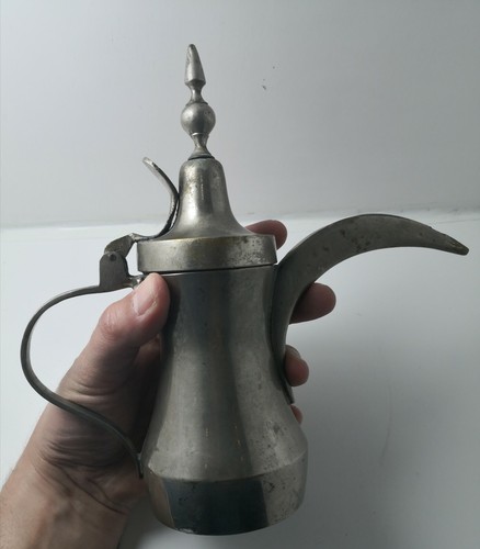 Vintage Old Bedouin Arabic Dallah Brass Copper Small Coffee Pot دلة عربية - Picture 9 of 12