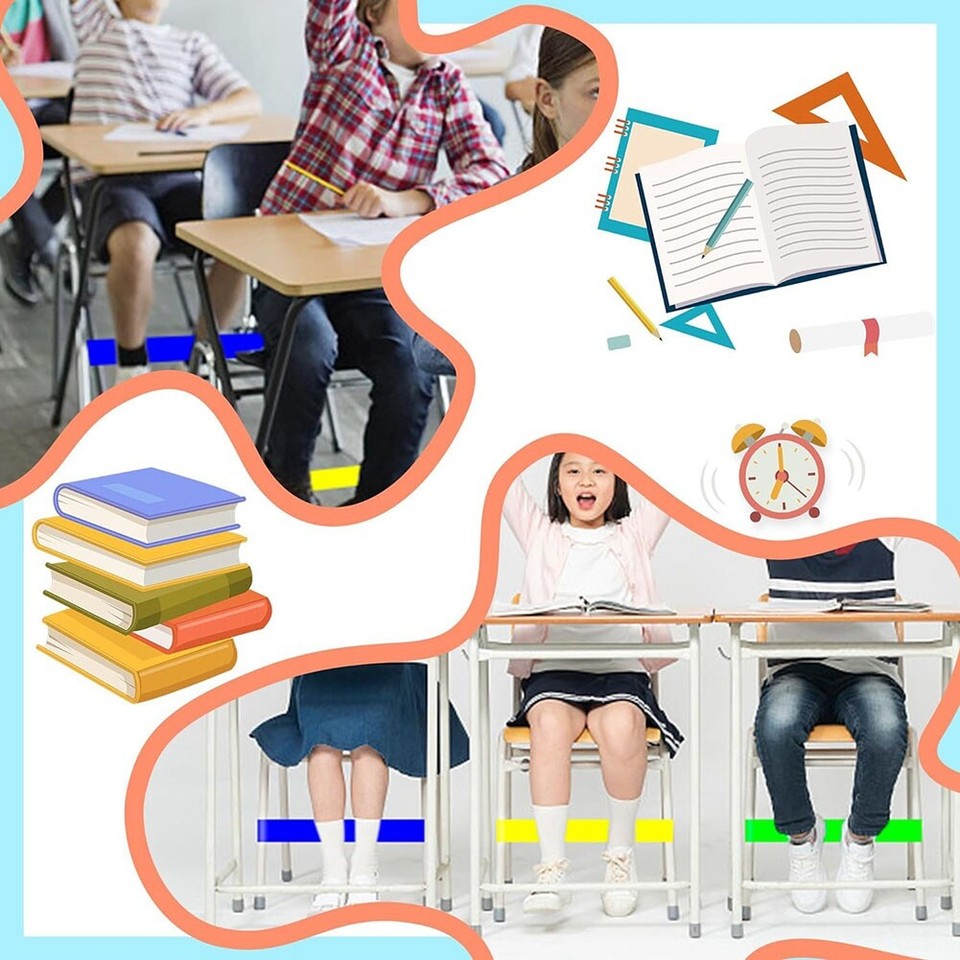 KIRZAX Sensorische Stuhlbänder 8-tlg - Dehnbänder Für ADHS & Autismus Kinder